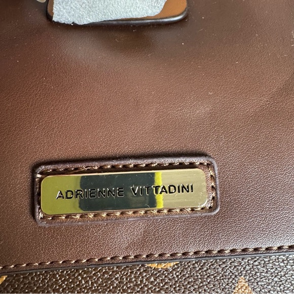 Adrienne Vittadini Brown Designer Tote Bag with Phone Bag - Picture 11 of 16